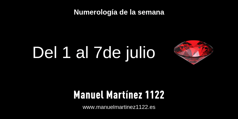 Numerología Julio 2019 - mes del rubí - Manuel Martínez Blog